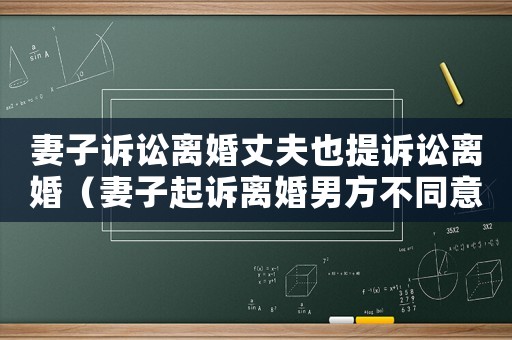 妻子訴訟離婚丈夫也提訴訟離婚（妻子起訴離婚男方不同意怎么辦）