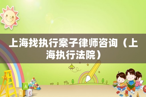 上海找執行案子律師咨詢（上海執行法院）
