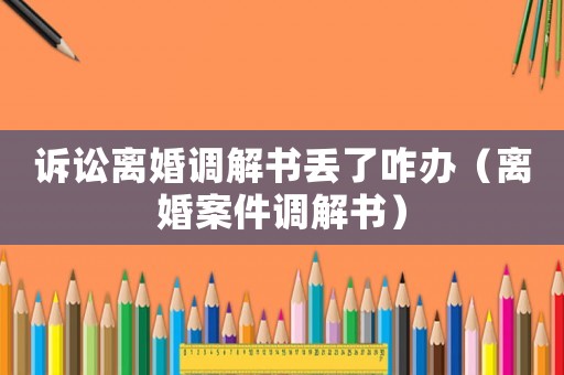 訴訟離婚調解書丟了咋辦（離婚案件調解書）
