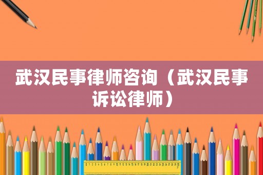 武漢民事律師咨詢（武漢民事訴訟律師）