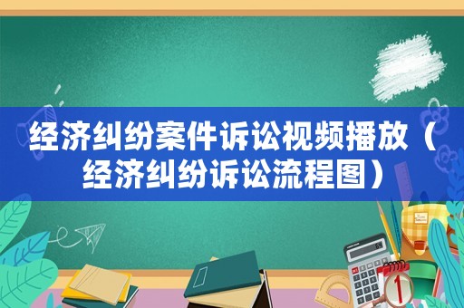 經濟糾紛案件訴訟視頻播放（經濟糾紛訴訟流程圖）