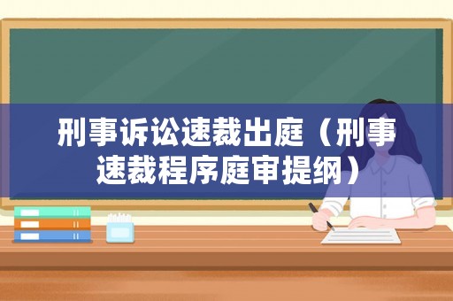 刑事訴訟速裁出庭（刑事速裁程序庭審提綱）