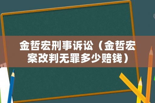 金哲宏刑事訴訟（金哲宏案改判無罪多少賠錢）