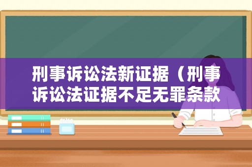 刑事訴訟法新證據（刑事訴訟法證據不足無罪條款）