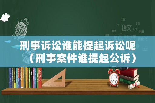 刑事訴訟誰能提起訴訟呢（刑事案件誰提起公訴）