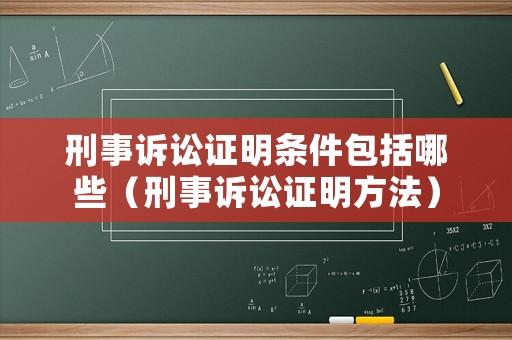 刑事訴訟證明條件包括哪些（刑事訴訟證明方法）