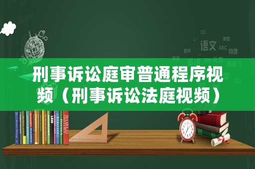 刑事訴訟庭審普通程序視頻（刑事訴訟法庭視頻）
