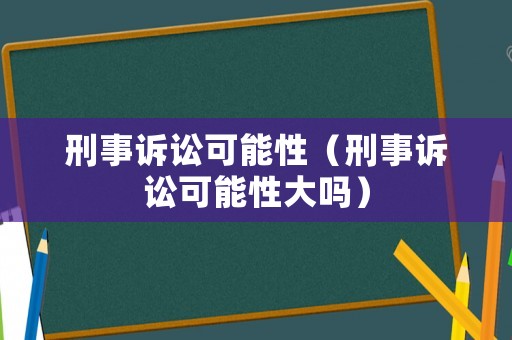 刑事訴訟可能性（刑事訴訟可能性大嗎）