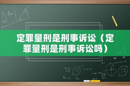 定罪量刑是刑事訴訟（定罪量刑是刑事訴訟嗎）
