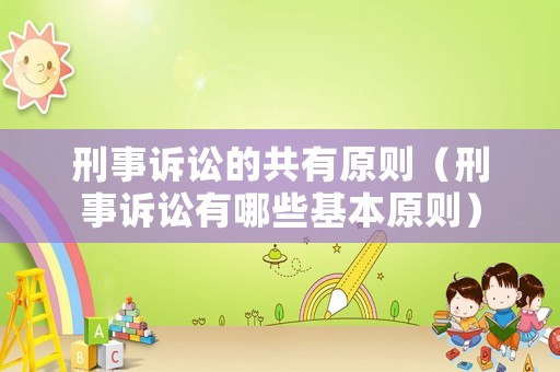 刑事訴訟的共有原則（刑事訴訟有哪些基本原則）