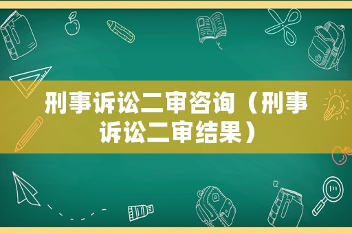 刑事訴訟二審咨詢（刑事訴訟二審結果）