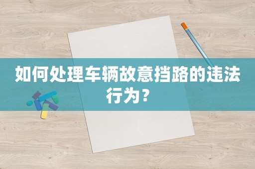 如何處理車輛故意擋路的違法行為？