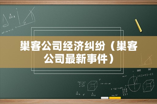 巢客公司經(jīng)濟(jì)糾紛（巢客公司最新事件）