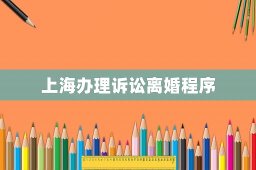 上海辦理訴訟離婚程序