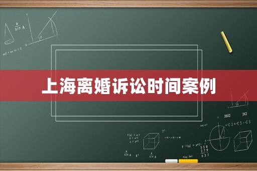 上海離婚訴訟時間案例
