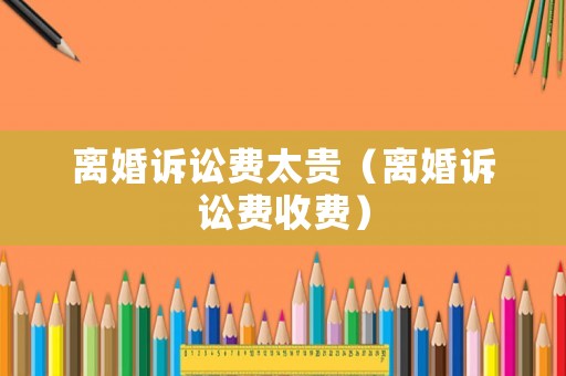 離婚訴訟費太貴（離婚訴訟費收費）