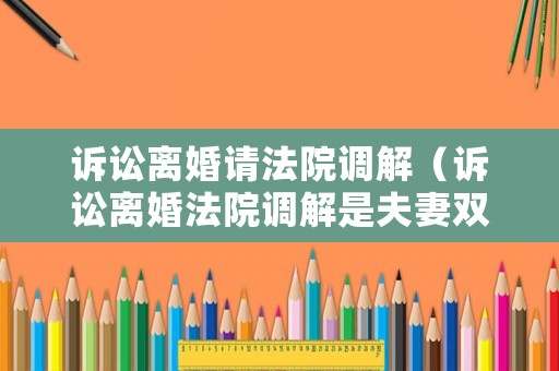 訴訟離婚請法院調(diào)解（訴訟離婚法院調(diào)解是夫妻雙方必到嗎）