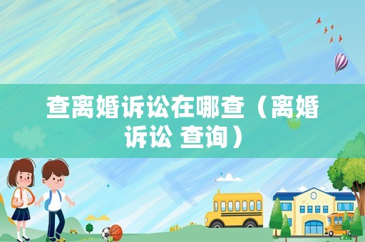 查離婚訴訟在哪查（離婚訴訟 查詢）