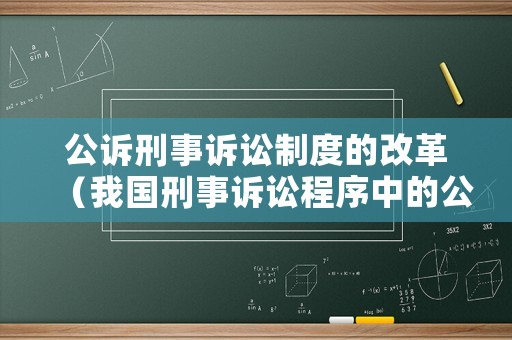 公訴刑事訴訟制度的改革（我國刑事訴訟程序中的公訴機關是什么）