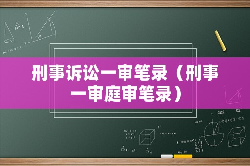 刑事訴訟一審筆錄（刑事一審庭審筆錄）