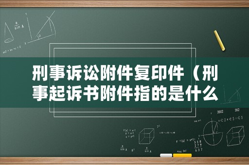 刑事訴訟附件復印件（刑事起訴書附件指的是什么）