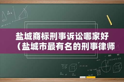 鹽城商標刑事訴訟哪家好（鹽城市最有名的刑事律師）