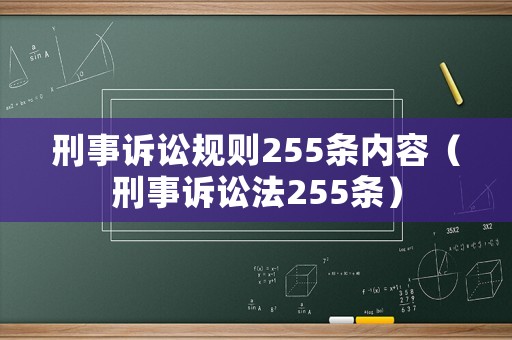 刑事訴訟規則255條內容（刑事訴訟法255條）