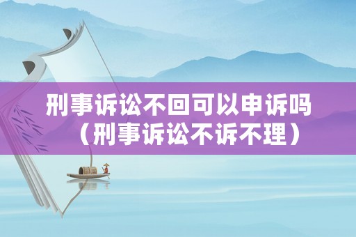 刑事訴訟不回可以申訴嗎（刑事訴訟不訴不理）