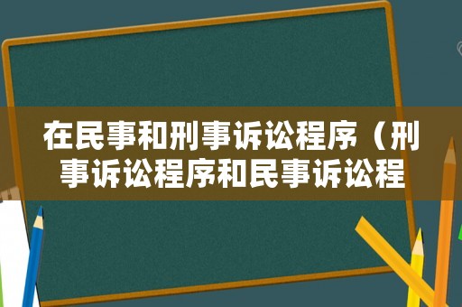 在民事和刑事訴訟程序（刑事訴訟程序和民事訴訟程序）
