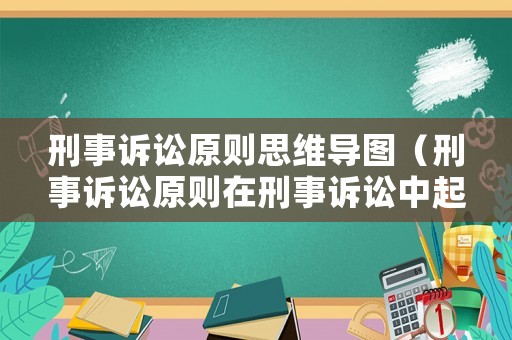 刑事訴訟原則思維導圖（刑事訴訟原則在刑事訴訟中起什么作用）