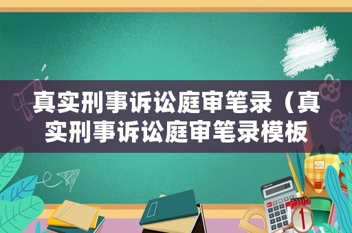 真實刑事訴訟庭審筆錄（真實刑事訴訟庭審筆錄模板）