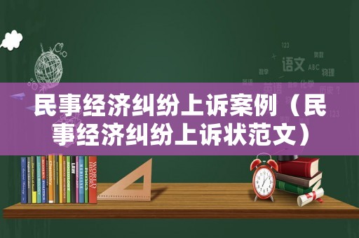 民事經濟糾紛上訴案例（民事經濟糾紛上訴狀范文）