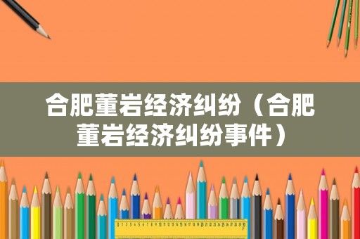 合肥董巖經濟糾紛（合肥董巖經濟糾紛事件）