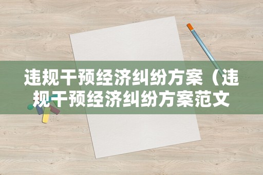 違規干預經濟糾紛方案（違規干預經濟糾紛方案范文）