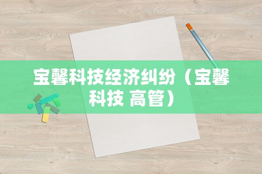 寶馨科技經(jīng)濟(jì)糾紛（寶馨科技 高管）
