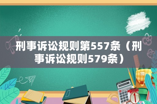 刑事訴訟規(guī)則第557條（刑事訴訟規(guī)則579條）