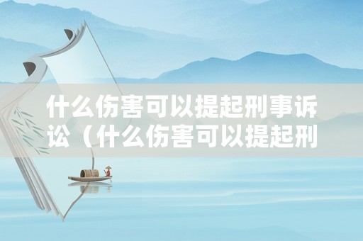 什么傷害可以提起刑事訴訟（什么傷害可以提起刑事訴訟案件）