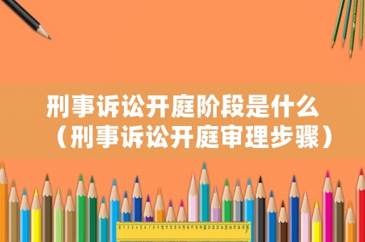 刑事訴訟開庭階段是什么（刑事訴訟開庭審理步驟）