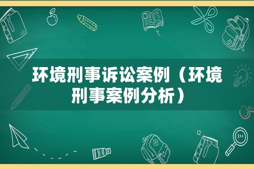 環境刑事訴訟案例（環境刑事案例分析）