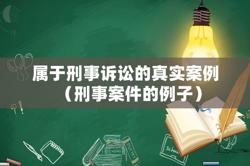 屬于刑事訴訟的真實案例（刑事案件的例子）