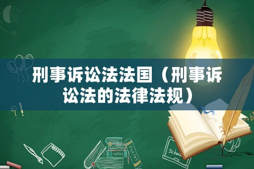 刑事訴訟法法國（刑事訴訟法的法律法規）