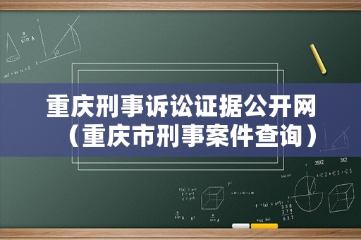 重慶刑事訴訟證據(jù)公開網(wǎng)（重慶市刑事案件查詢）