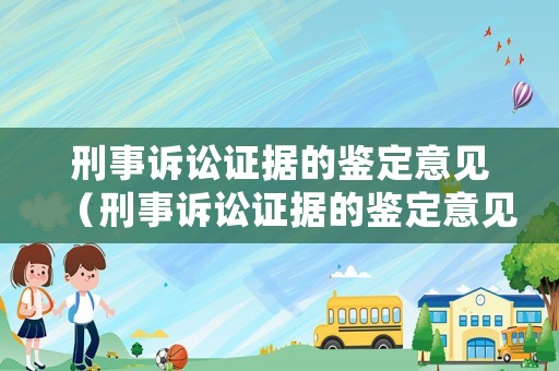 刑事訴訟證據的鑒定意見（刑事訴訟證據的鑒定意見不包括）