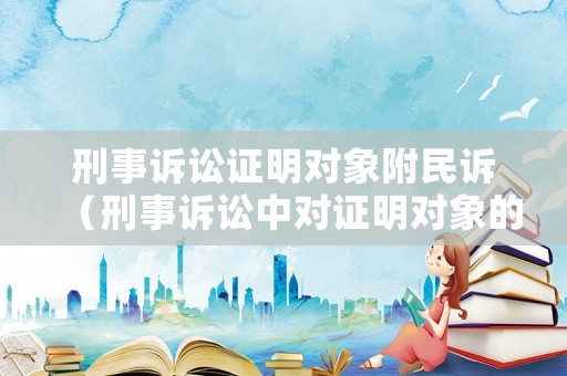 刑事訴訟證明對象附民訴（刑事訴訟中對證明對象的證明標(biāo)準(zhǔn)）