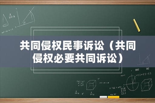 共同侵權民事訴訟（共同侵權必要共同訴訟）