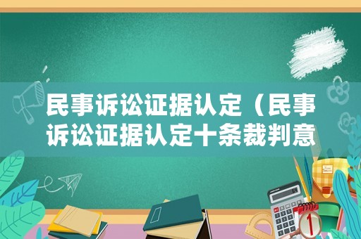 民事訴訟證據認定（民事訴訟證據認定十條裁判意見）