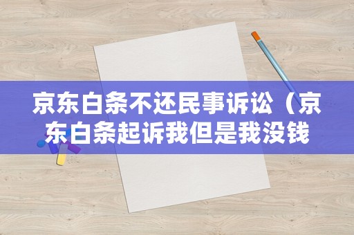 京東白條不還民事訴訟（京東白條起訴我但是我沒錢法院會怎么做）