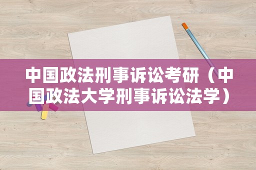中國政法刑事訴訟考研（中國政法大學刑事訴訟法學）