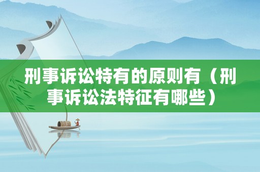 刑事訴訟特有的原則有（刑事訴訟法特征有哪些）