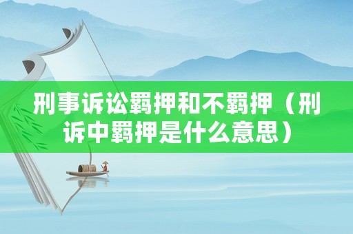 刑事訴訟羈押和不羈押（刑訴中羈押是什么意思）